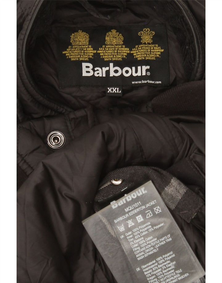 Barbour Mens Quilted Jacket UK 44 2XL Black Polyamide
