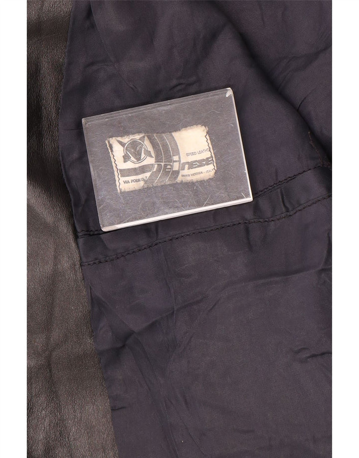 Dainese Womens Biker Leather Jacket UK 14 Medium Black Leather