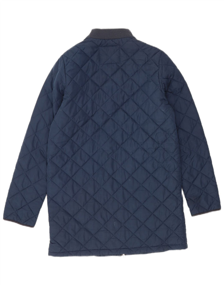 Lee Womens Quilted Jacket UK 10 Small Navy Blue Colourblock Polyester