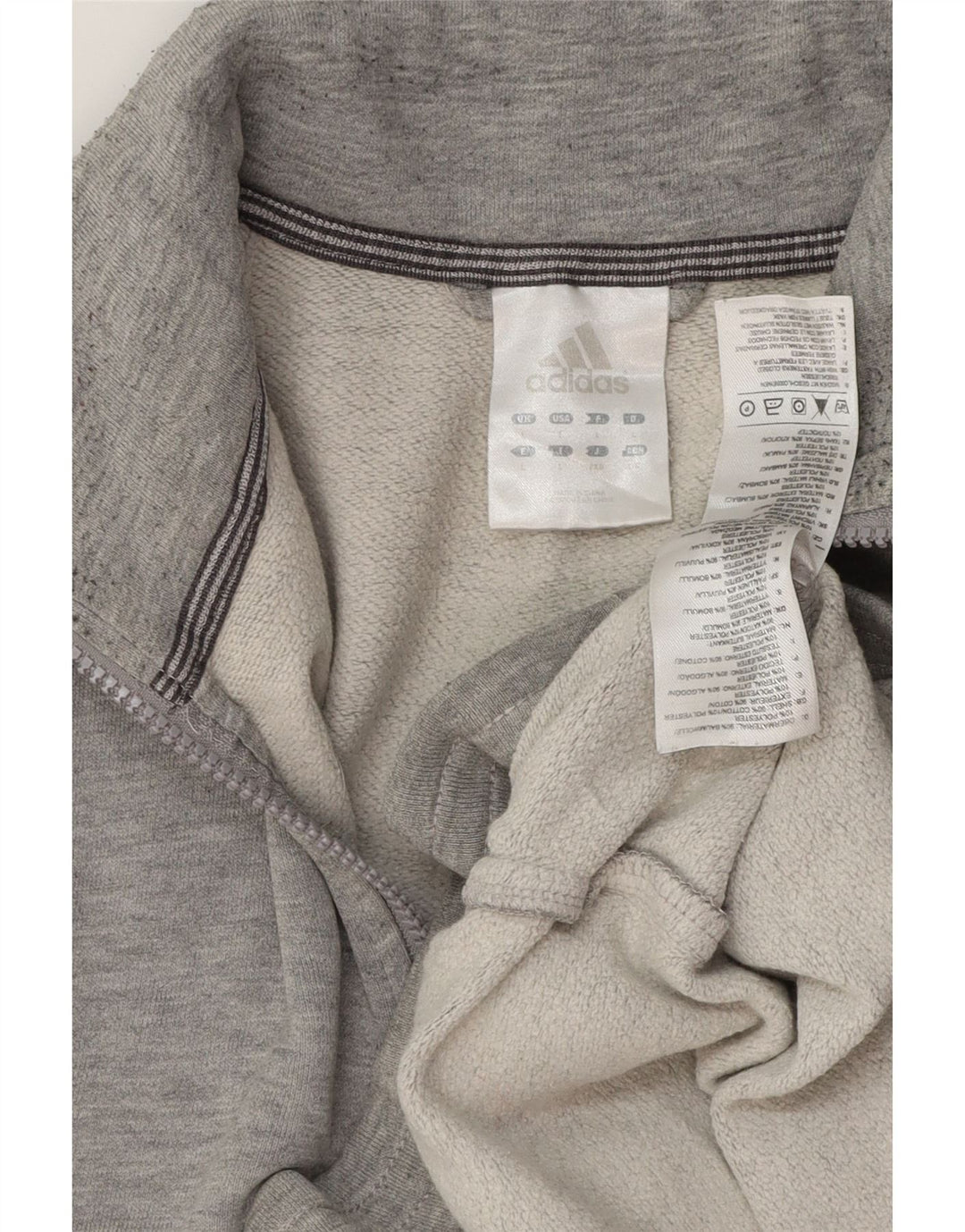 Adidas Mens Tracksuit Top Jacket Large Grey Flecked Cotton