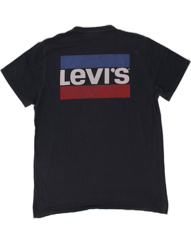 LEVI'S Mens Graphic T-Shirt Top Large Navy Blue Cotton Vintage Levi's and Second-Hand Levi's from Messina Hembry 