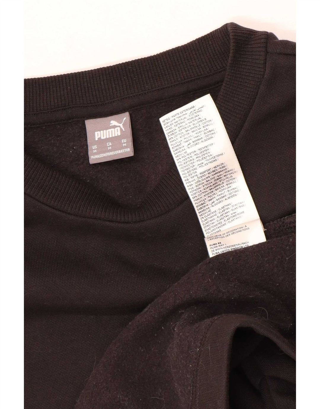 Puma Womens Sweatshirt Jumper UK 14 Medium Black Cotton