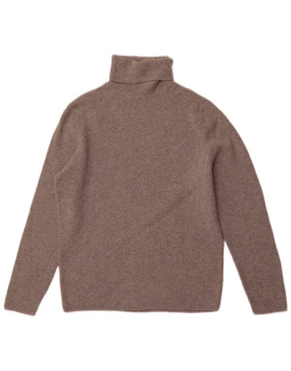 MASSIMO DUTTI Womens Roll Neck Jumper Sweater UK 16 Large Grey Wool