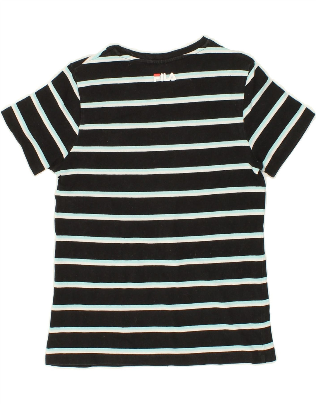 FILA Boys T-Shirt Top 11-12 Years Black Striped Vintage Fila and Second-Hand Fila from Messina Hembry 