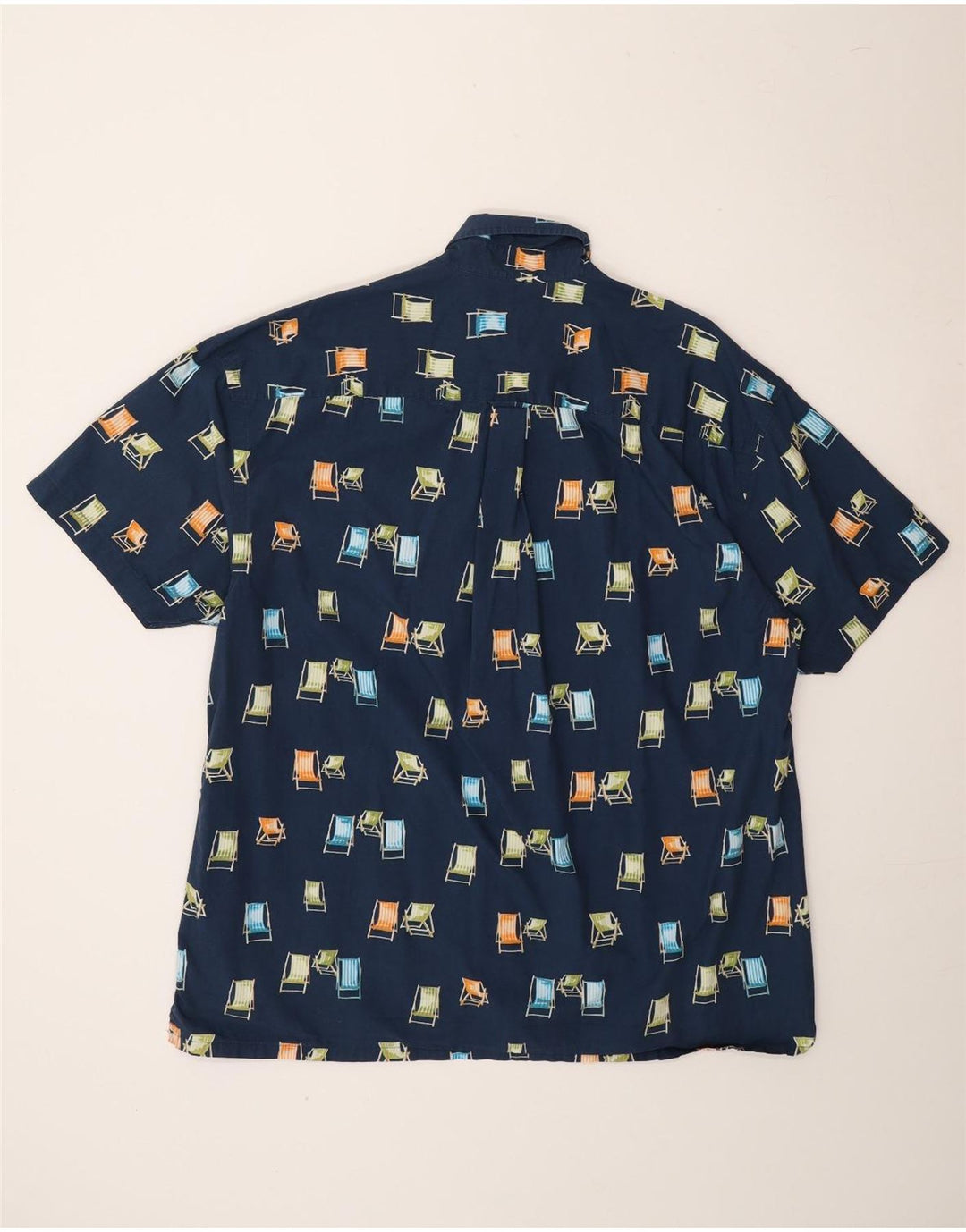 NAUTICA Mens Abstract Pattern Short Sleeve Shirt XL Navy Blue Vintage Nautica and Second-Hand Nautica from Messina Hembry 
