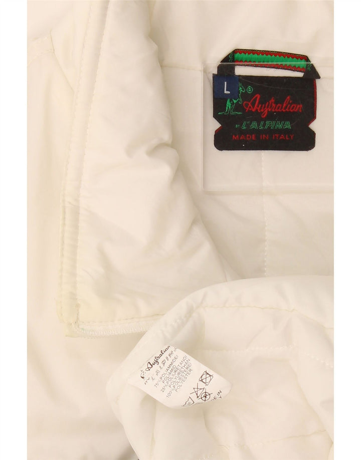 AUSTRALIAN L'ALPINA Mens Gilet UK 40 Large White Polyamide