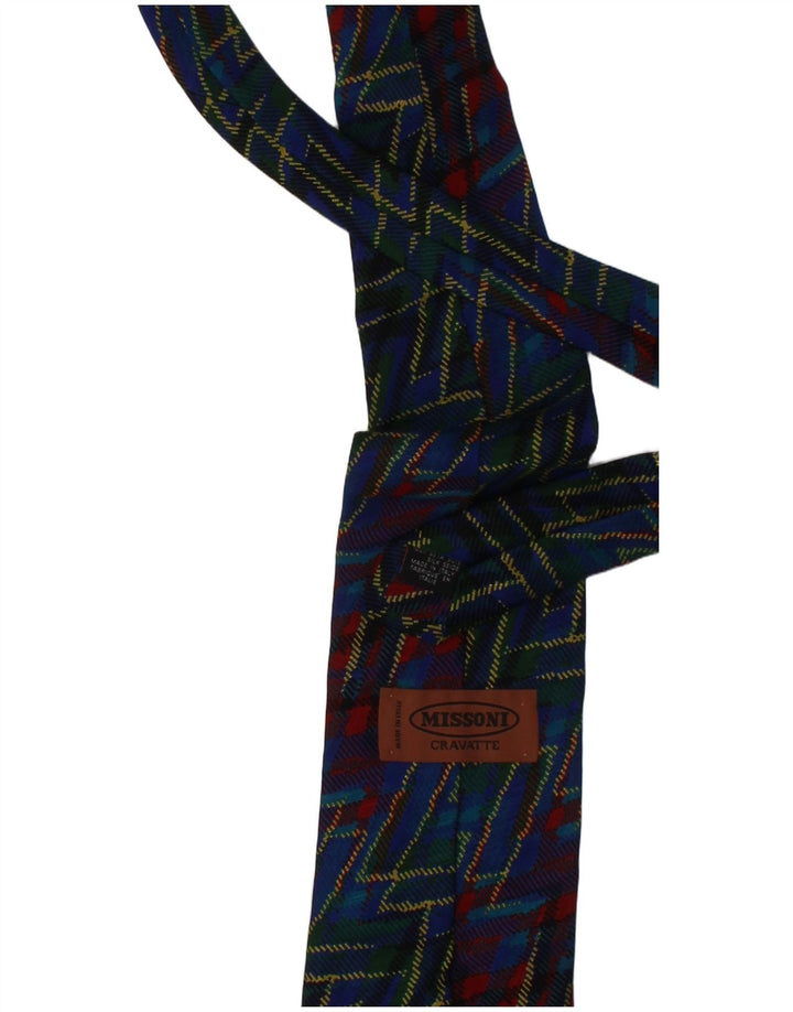 Missoni Mens Cravatte Tie One Size Navy Blue Geometric Silk