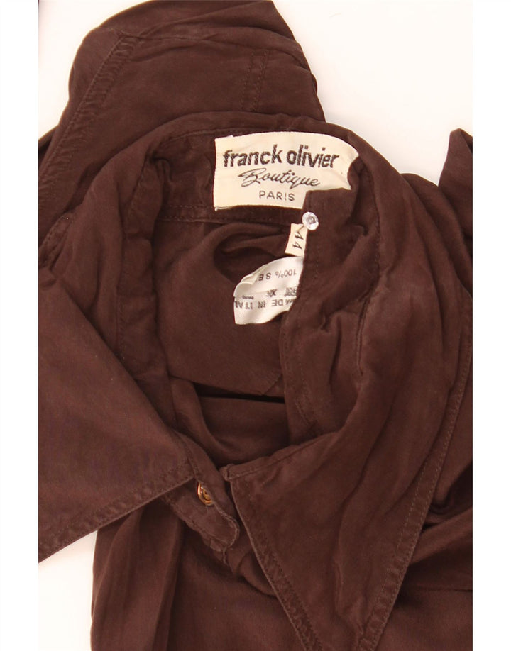 Franck Olivier Womens Shirt IT 44 Medium Brown Silk
