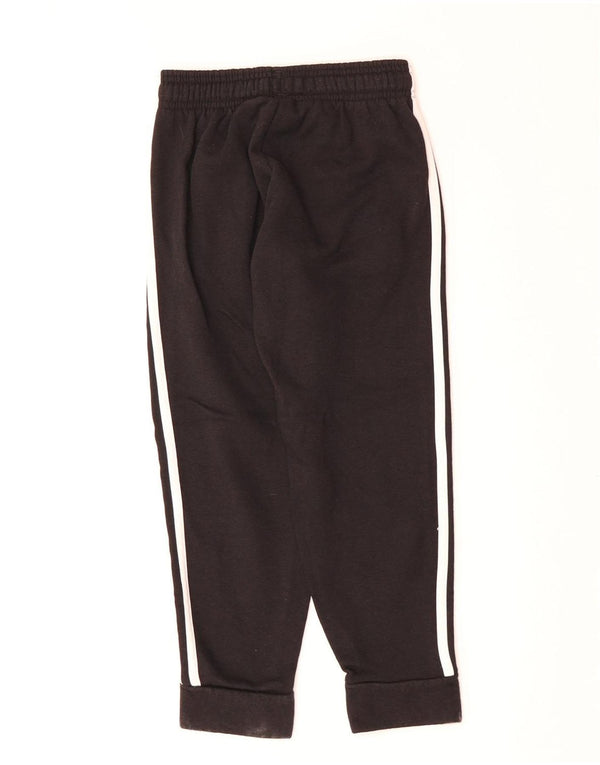ADIDAS Boys Tracksuit Trousers Joggers 7-8 Years  Black Cotton