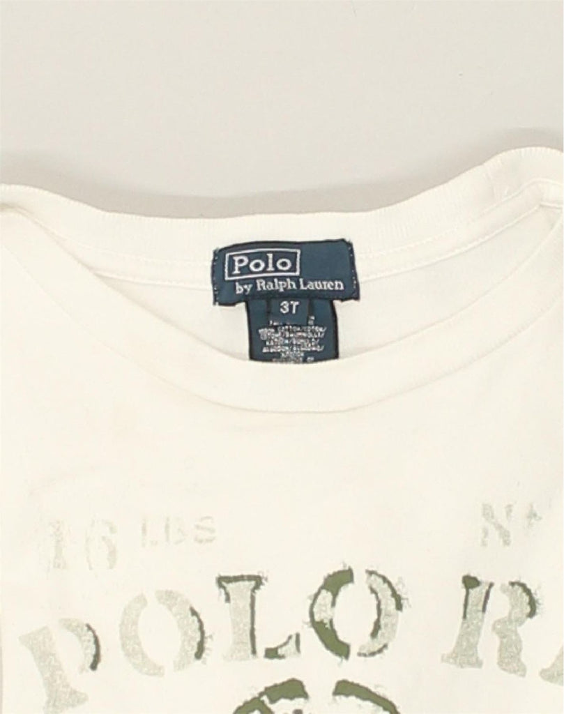 POLO RALPH LAUREN Boys Graphic T-Shirt Top 2-3 Years White Cotton | Vintage Polo Ralph Lauren | Thrift | Second-Hand Polo Ralph Lauren | Used Clothing | Messina Hembry 