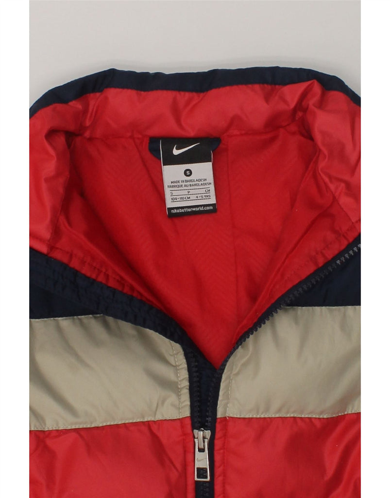 NIKE Boys Padded Jacket 5-6 Years Navy Blue Colourblock | Vintage Nike | Thrift | Second-Hand Nike | Used Clothing | Messina Hembry 