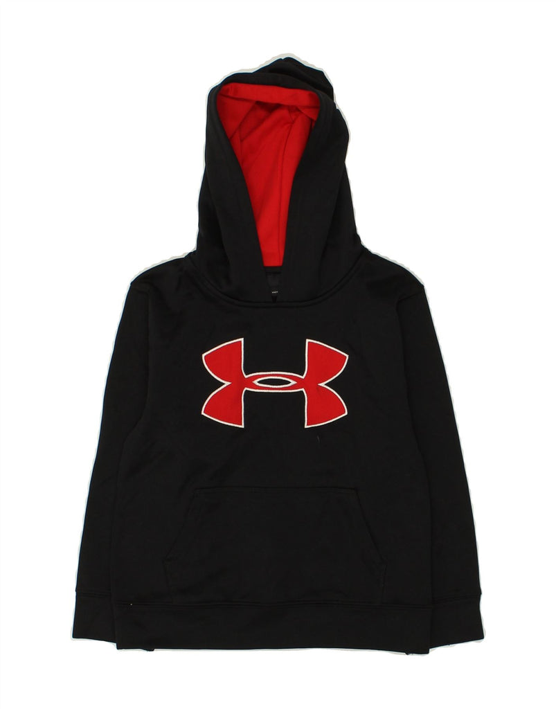 UNDER ARMOUR Boys Graphic Hoodie Jumper 4-5 Years Black Polyester | Vintage Under Armour | Thrift | Second-Hand Under Armour | Used Clothing | Messina Hembry 