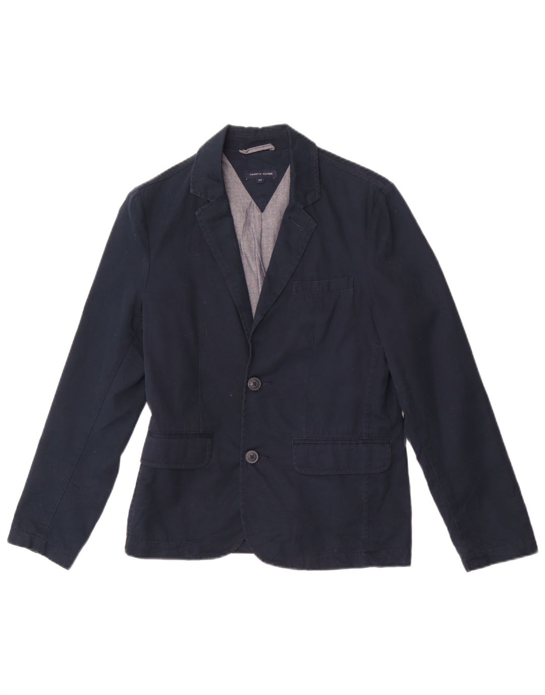 Tommy Hilfiger Boys 2 Button Blazer Jacket 14-15 Years Navy Blue Cotton