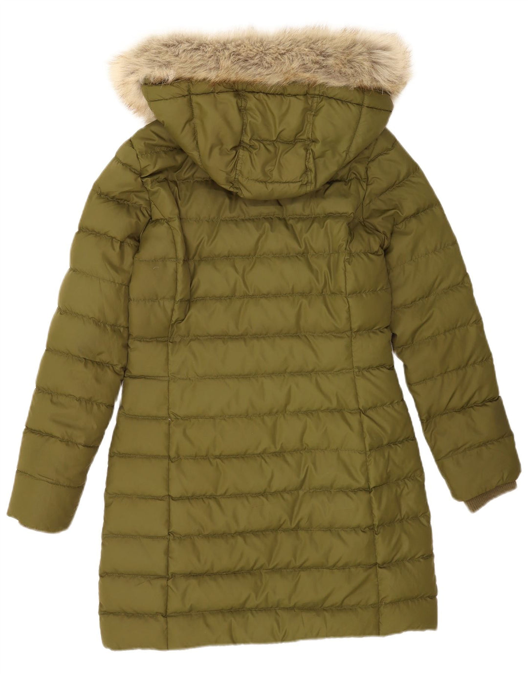 Tommy Hilfiger Womens Hooded Padded Coat UK 10 Small Green Polyester