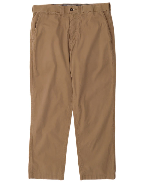 Marks & Spencer Mens Regular Chino Trousers W34 L29 Beige Cotton