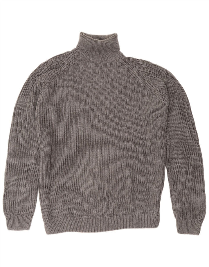 Zara Mens Roll Neck Jumper Sweater Large Grey