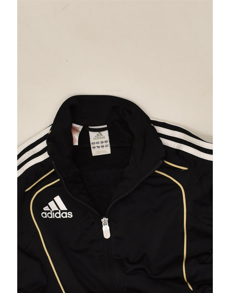 ADIDAS Boys Graphic Tracksuit Top Jacket 13-14 Years Black Polyester | Vintage Adidas | Thrift | Second-Hand Adidas | Used Clothing | Messina Hembry 