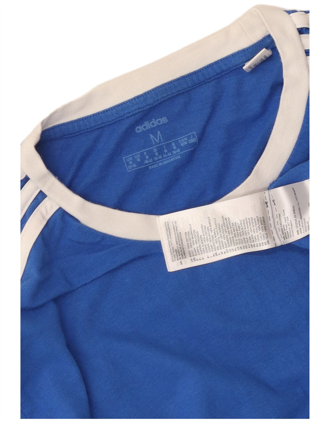 Adidas Womens T-Shirt Top UK 12/14 Medium Blue Cotton