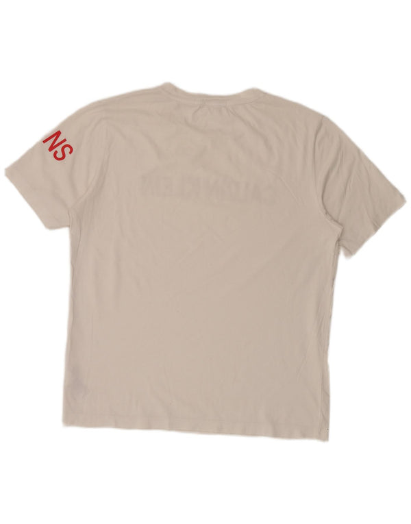 Calvin Klein Jeans Mens Graphic T-Shirt Top XL White Cotton