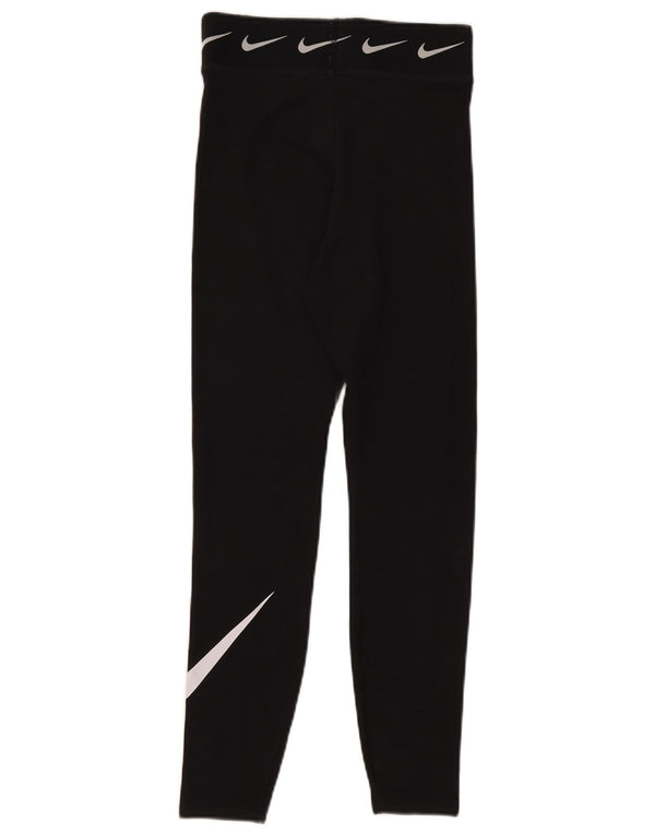 NIKE Womens Graphic Leggings UK 8 Small  Black
