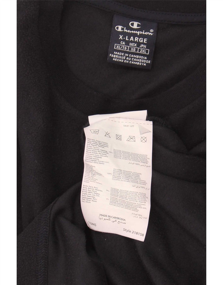 Champion Mens Graphic Fleece Jumper XL Navy Blue Colourblock Polyester