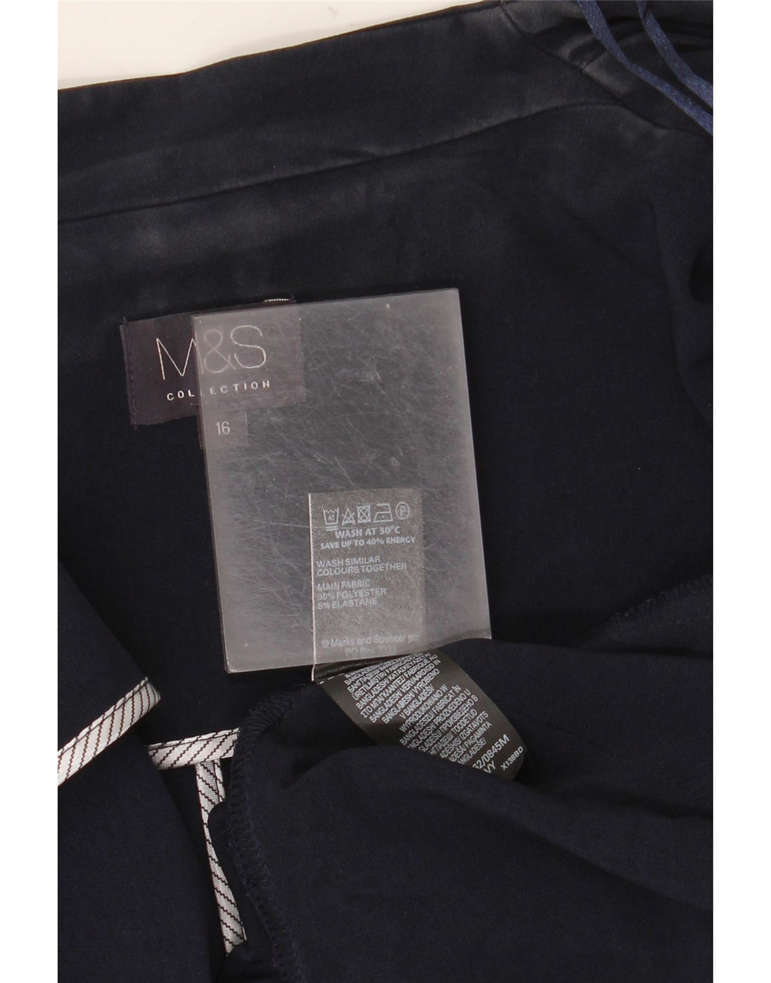 Marks & Spencer Womens Open Blazer Jacket UK 16 Large  Navy Blue Polyester