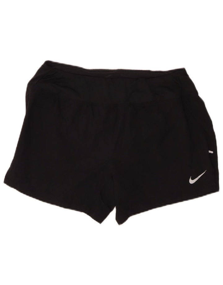Nike Womens Dri Fit Regular Sport Shorts UK 14 Medium Black Polyester