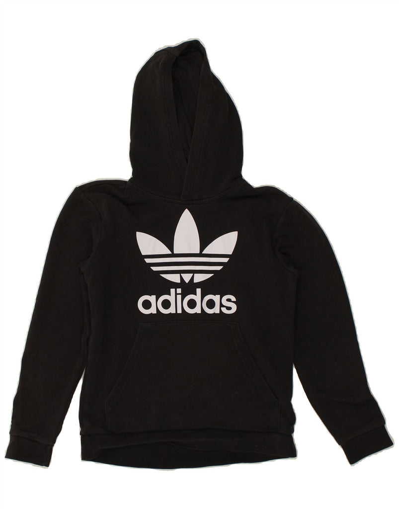 ADIDAS Boys Graphic Hoodie Jumper 10-11 Years Medium   Black | Vintage Adidas | Thrift | Second-Hand Adidas | Used Clothing | Messina Hembry 