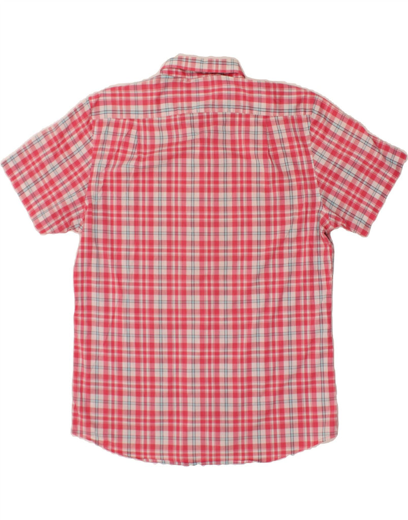 IZOD Mens Short Sleeve Shirt Large Pink Check Cotton Vintage Izod and Second-Hand Izod from Messina Hembry 