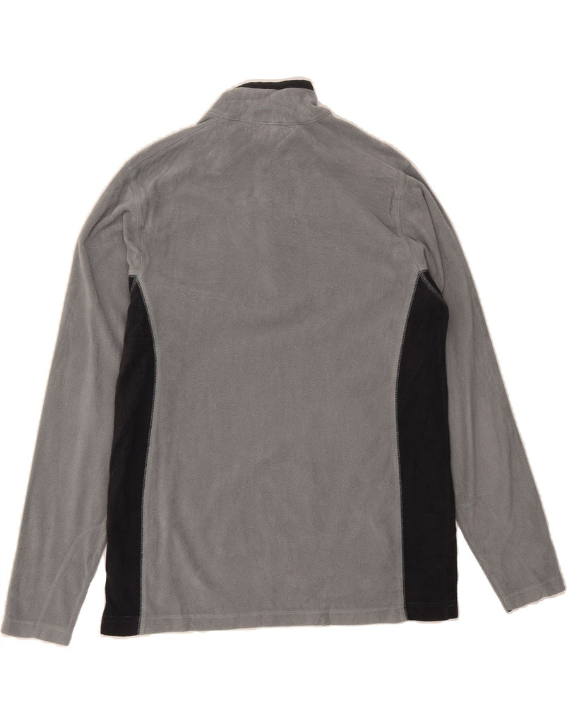 COLUMBIA Mens Zip Neck Fleece Jumper Small Grey Colourblock Polyester Vintage Columbia and Second-Hand Columbia from Messina Hembry 