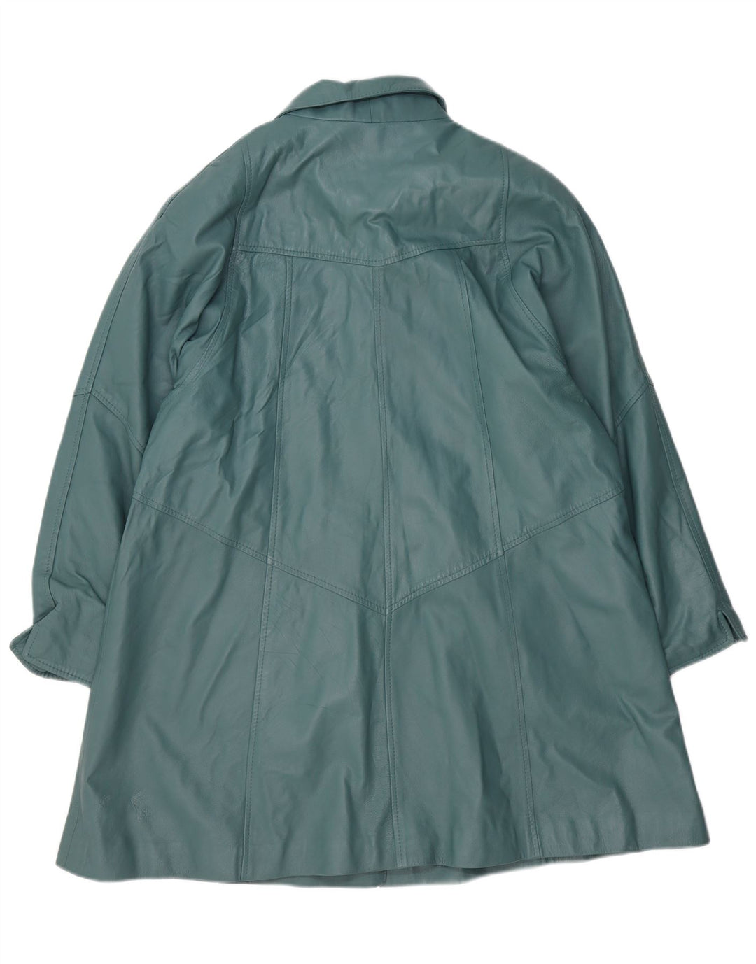 Via Appia Womens Oversized Leather Coat UK 14 Medium Blue Leather