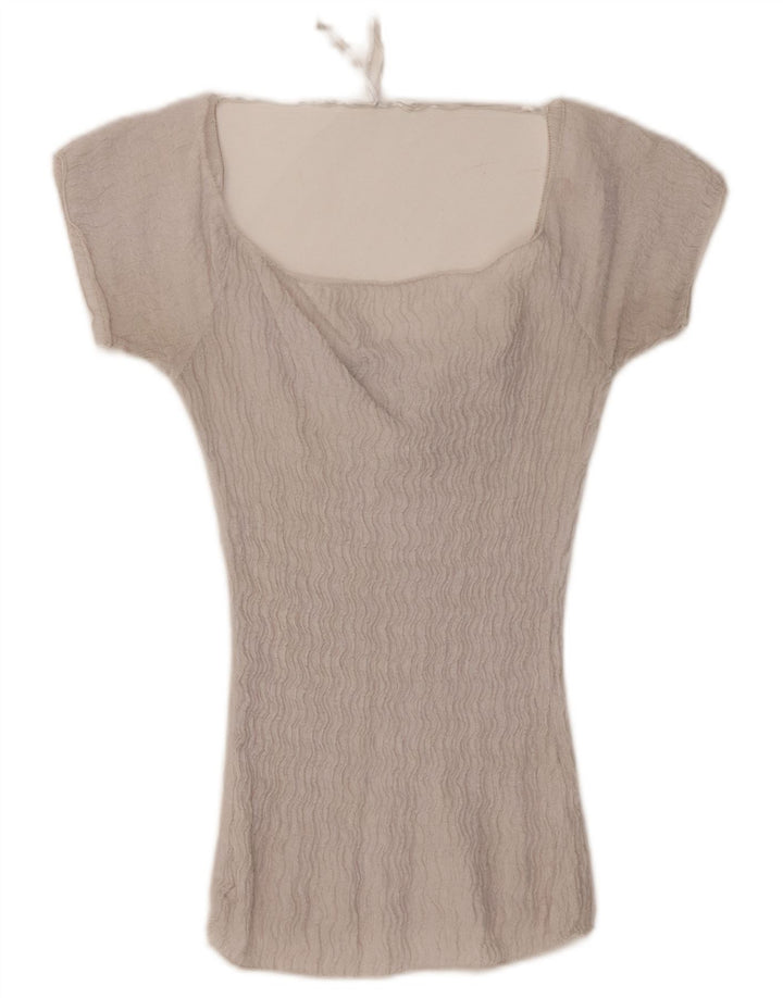 ZARA Womens Blouse Top UK 8 Small Grey