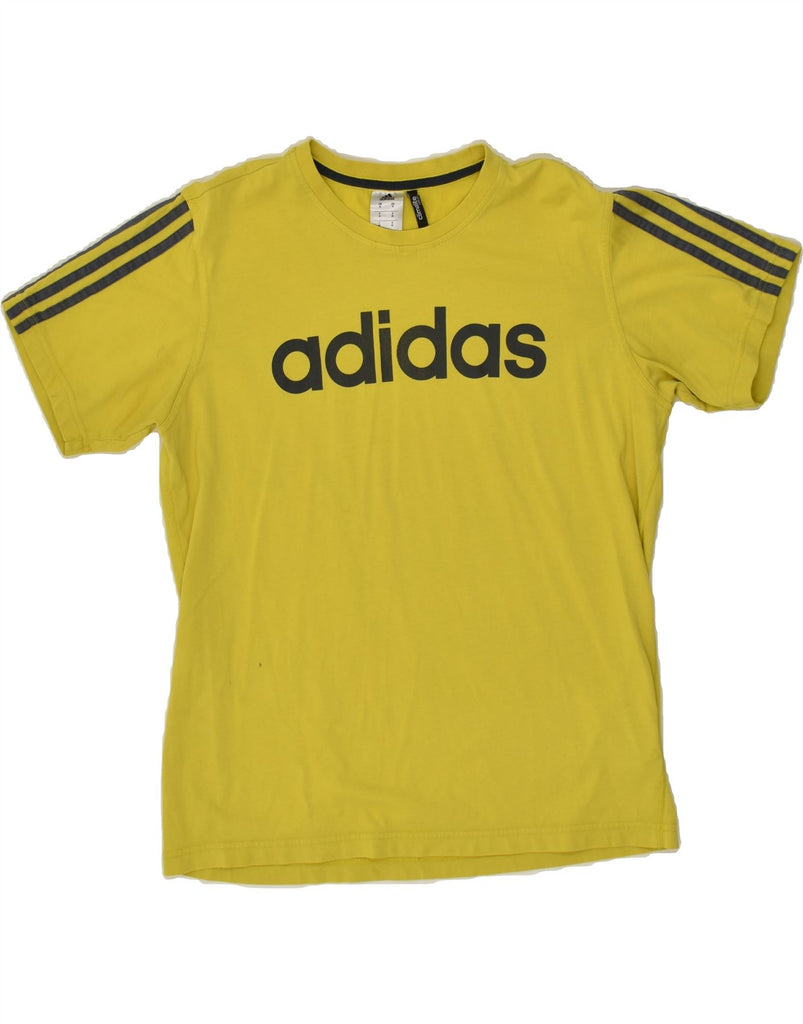 ADIDAS Mens Graphic T-Shirt Top Medium Yellow Cotton | Vintage Adidas | Thrift | Second-Hand Adidas | Used Clothing | Messina Hembry 