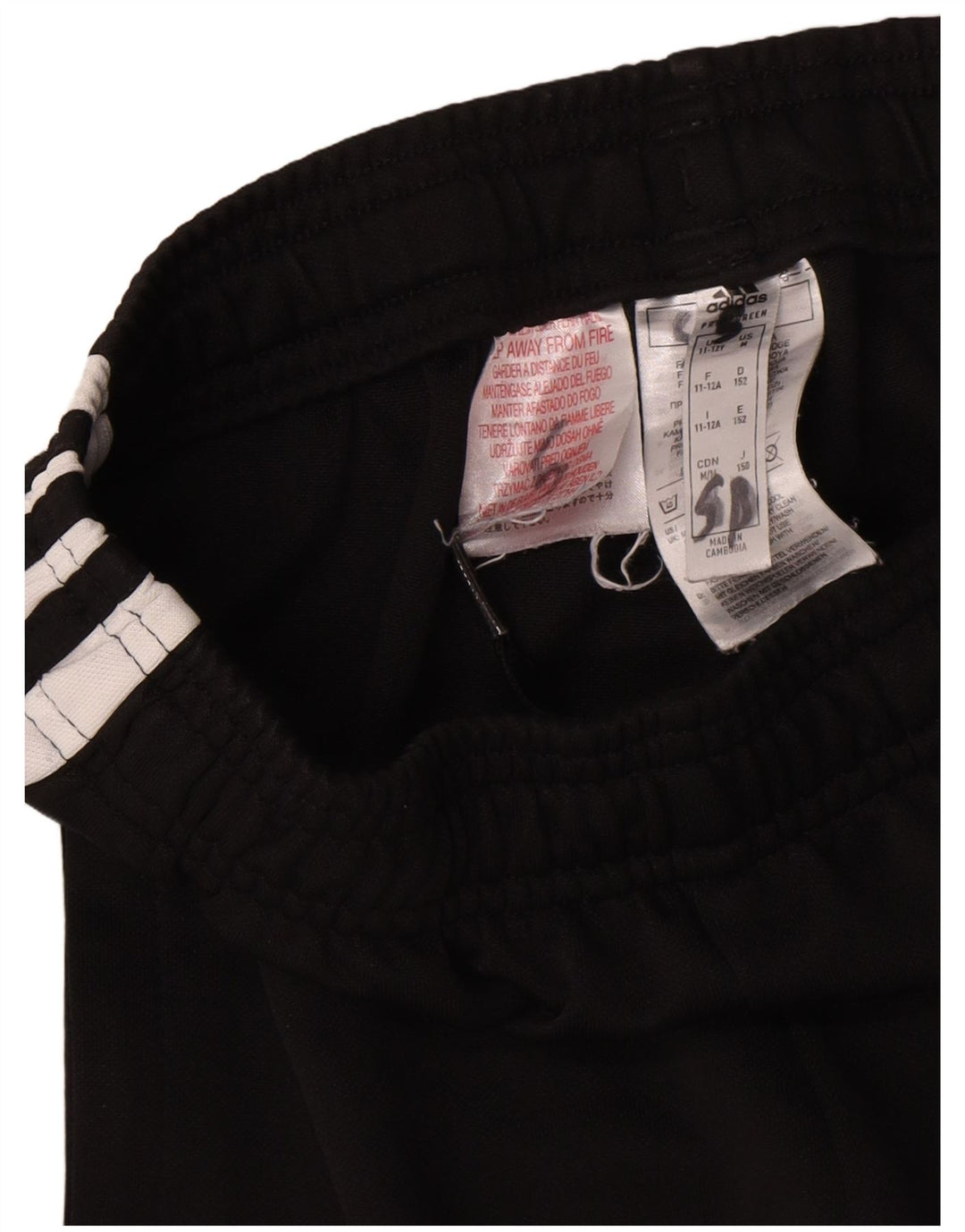 Adidas Boys Graphic Tracksuit Trousers 11-12 Years Black Polyester