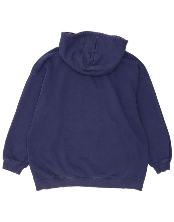 Zara Womens Oversized Hoodie Jumper UK 10 Small Navy Blue Cotton