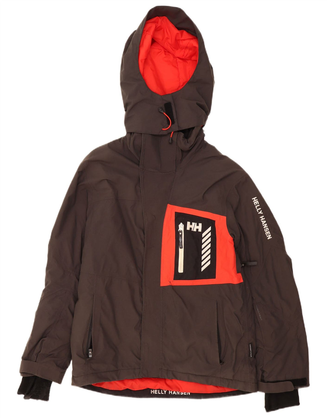 Helly Hansen Mens Hooded Windbreaker Jacket UK 36 Small Grey Colourblock