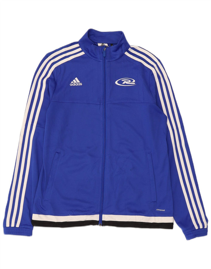 Adidas Womens Royal White Graphic Tracksuit Top Jacket UK 12/14 Medium Blue