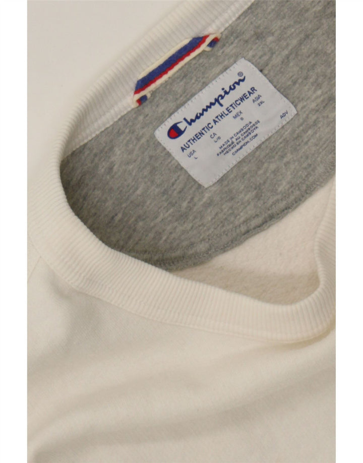 CHAMPION Mens Sweatshirt Jumper Large White Cotton