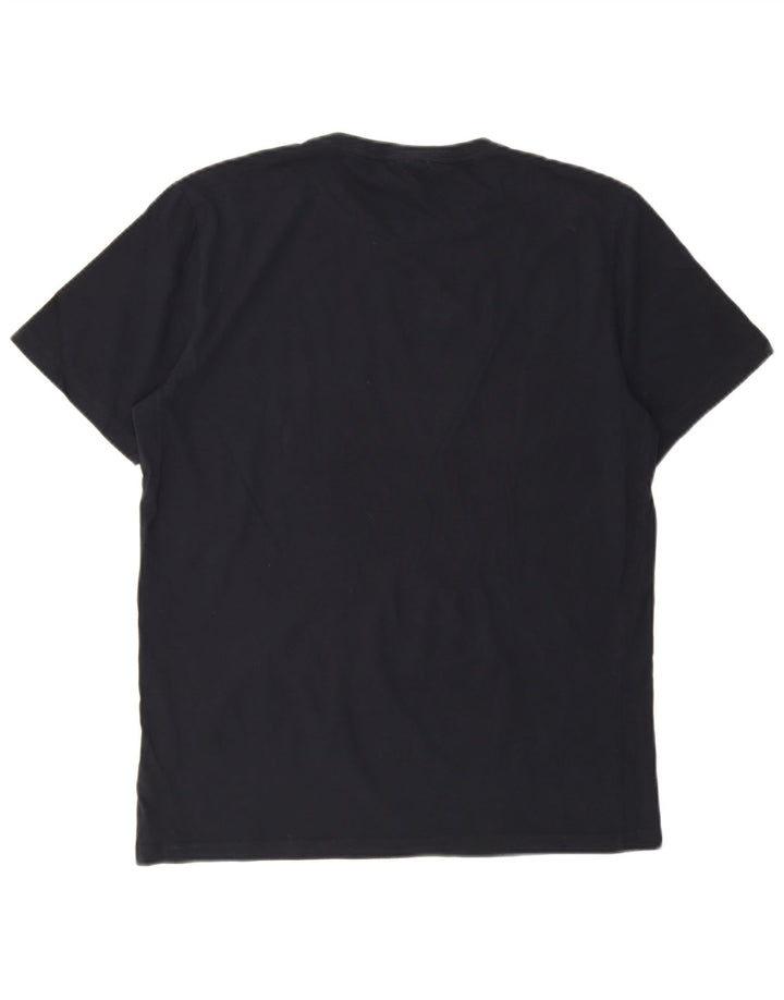 Reiss Mens T-Shirt Top Large Navy Blue Cotton