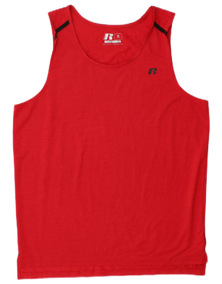 RUSSELL ATHLETIC Mens Dri-Power Vest Top Medium Red Polyester