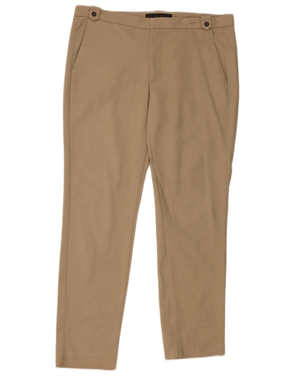 Zara Womens Slim Chino Trousers EU 40 Medium W34 L27 Beige Cotton