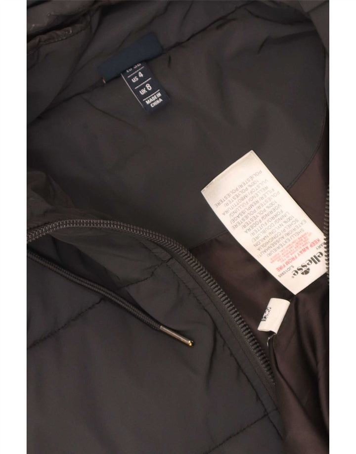 Ellesse Womens Hooded Oversized Padded Jacket UK 8 Small Black Nylon