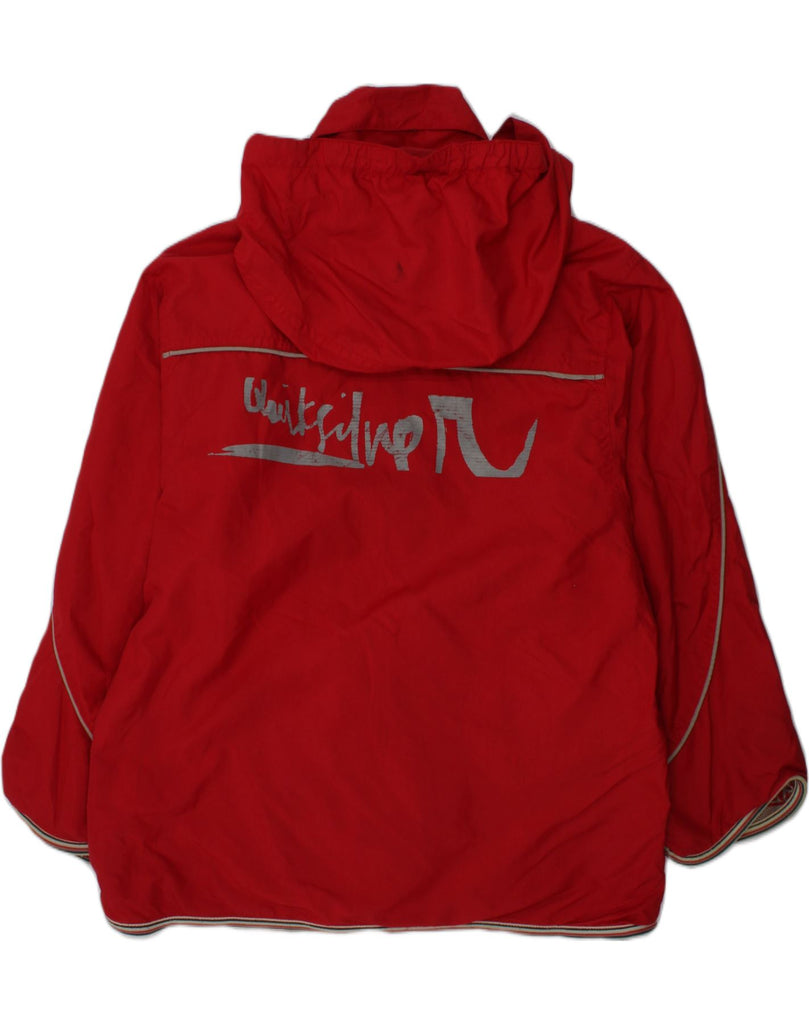 QUIKSILVER Boys Graphic Hooded Rain Jacket 7-8 Years Red Polyester | Vintage Quiksilver | Thrift | Second-Hand Quiksilver | Used Clothing | Messina Hembry 