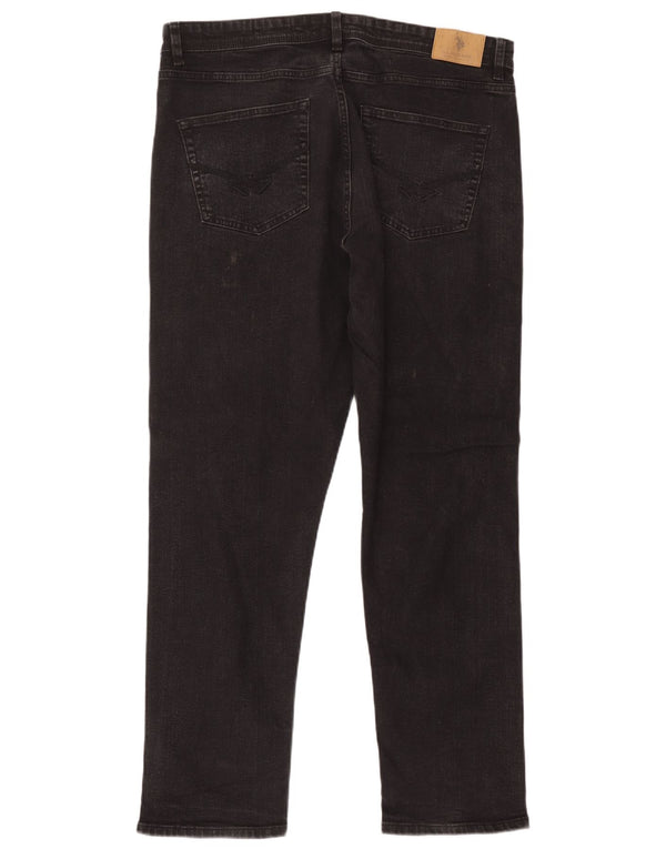 U.S. Polo Assn. Mens Classic Fit Straight Jeans W36 L31 Grey Cotton