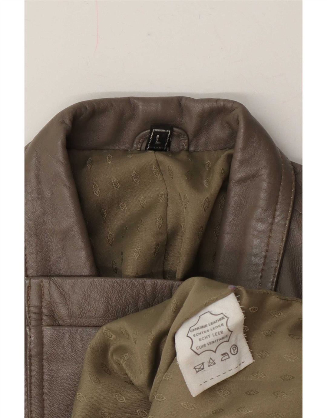 Vintage Womens Double Breasted Leather Jacket UK 16 Large Green