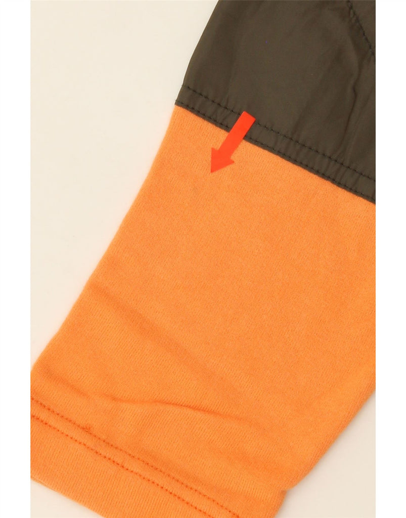 MURPHY & NYE Mens Zip Neck Sweatshirt Jumper Large Orange Colourblock Vintage Murphy & Nye and Second-Hand Murphy & Nye from Messina Hembry 