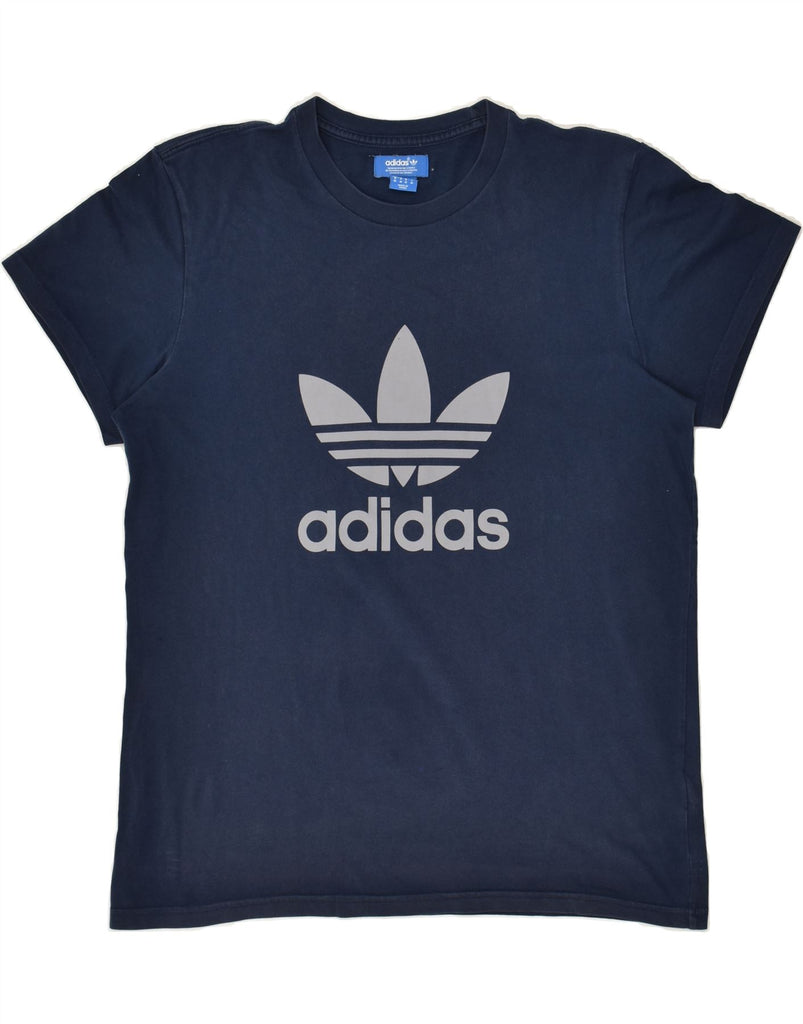 ADIDAS Mens Graphic T-Shirt Top Medium Navy Blue Cotton | Vintage Adidas | Thrift | Second-Hand Adidas | Used Clothing | Messina Hembry 