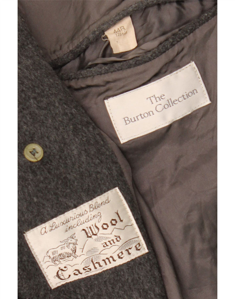 BURTON Mens Overcoat UK 44 2XL Grey Wool Vintage Burton and Second-Hand Burton from Messina Hembry 