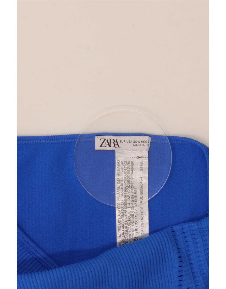 Zara Womens Strapless Dress UK 4 XS Blue Polyamide