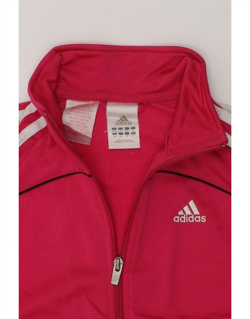 ADIDAS Girls Tracksuit Top Jacket 9-10 Years Pink Polyester | Vintage Adidas | Thrift | Second-Hand Adidas | Used Clothing | Messina Hembry 